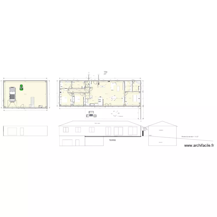 Avec ssol et chb parent lev&eacute; du soleil ave avanc&eacute;e. Plan de 