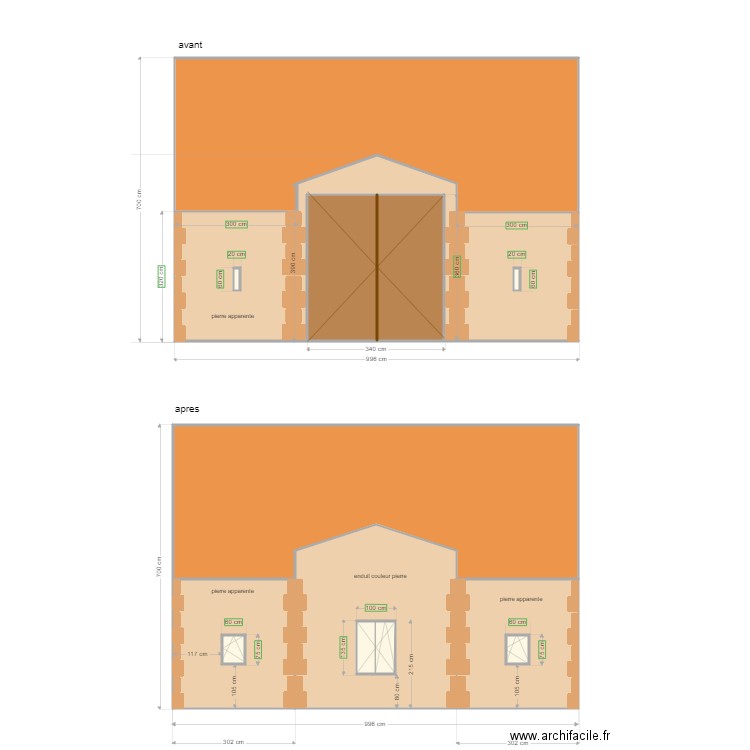 façade nord Andre. Plan de 0 pièce et 0 m2