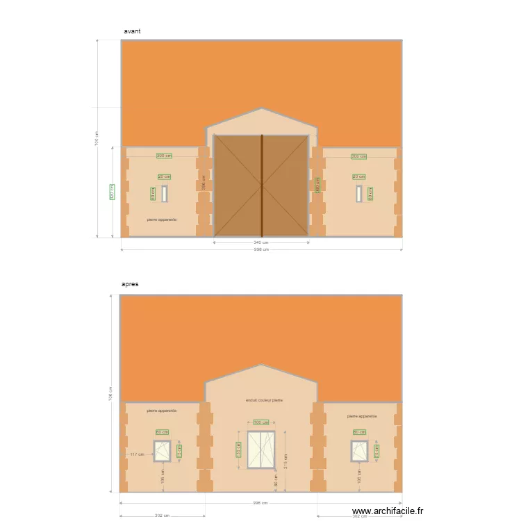 fa&ccedil;ade nord Andre. Plan de 