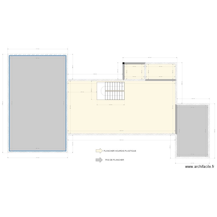 PLANCHER HTRDC. Plan de 5 pièces et 193 m2