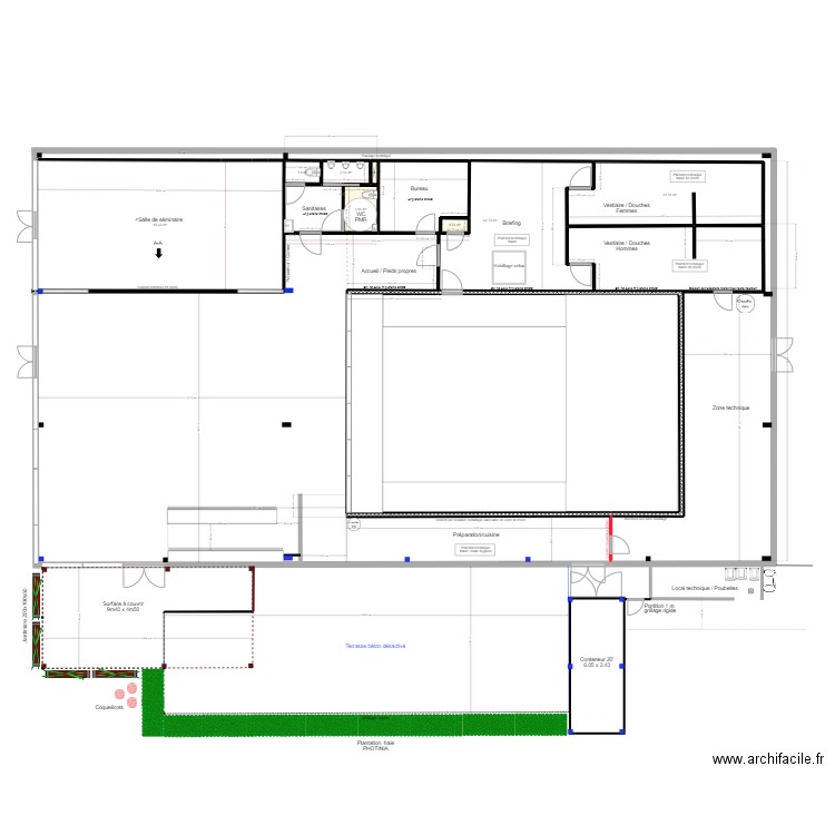 Take off plan terrasse. Plan de 8 pièces et 137 m2