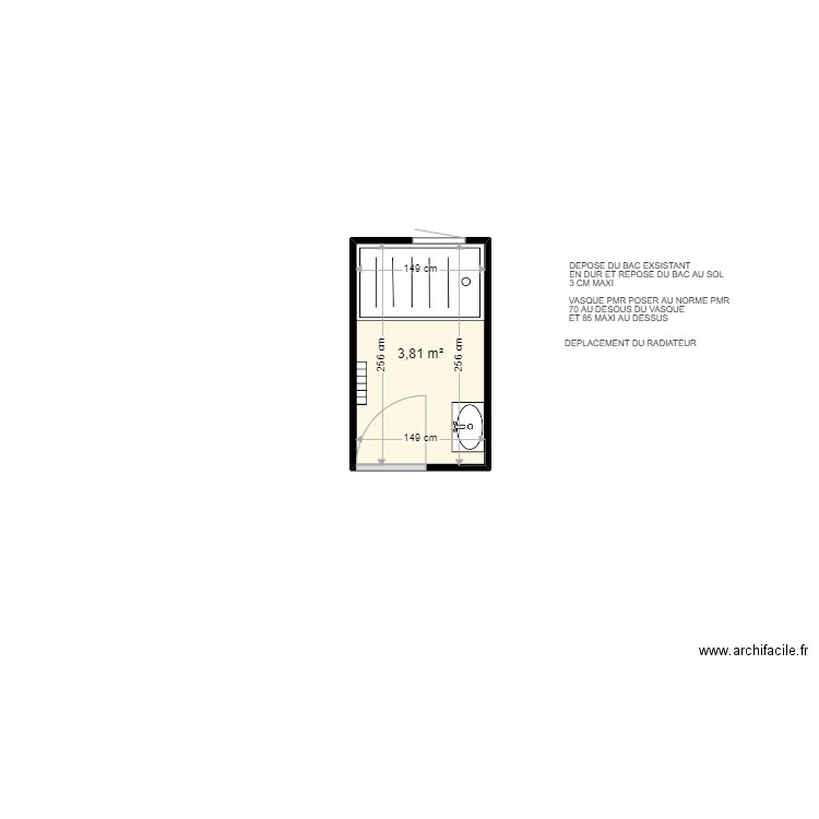 SCHIRRU PATRICIA. Plan de 1 pièce et 4 m2