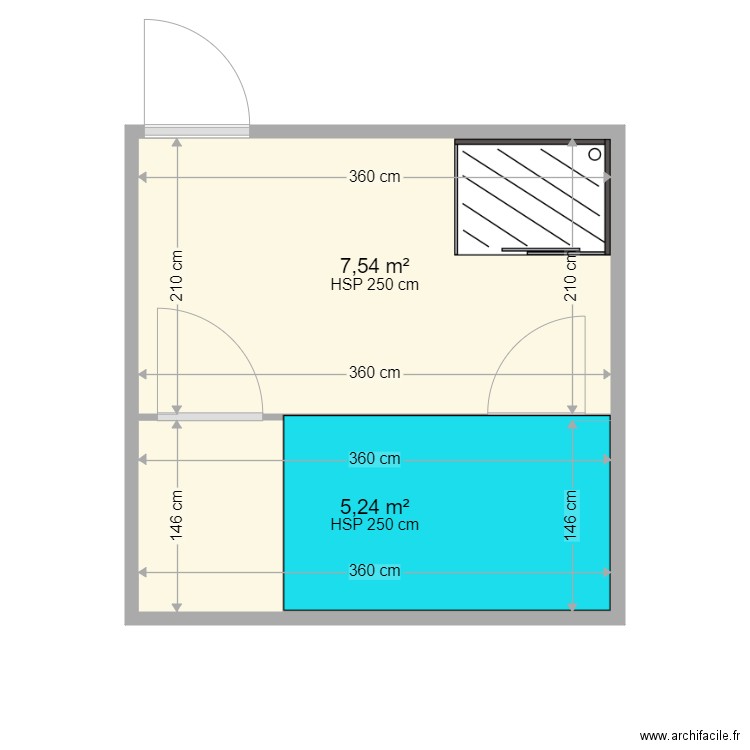 RENNES AQUA CENTER. Plan de 2 pièces et 13 m2