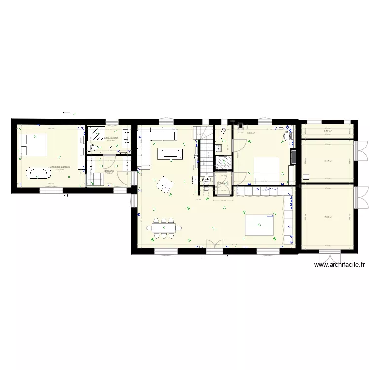 RDC Carignan aout 2021avec plan électrique escaliers droit. Plan de RDC Carignan aout 2021avec plan électrique escaliers droit. Plan de