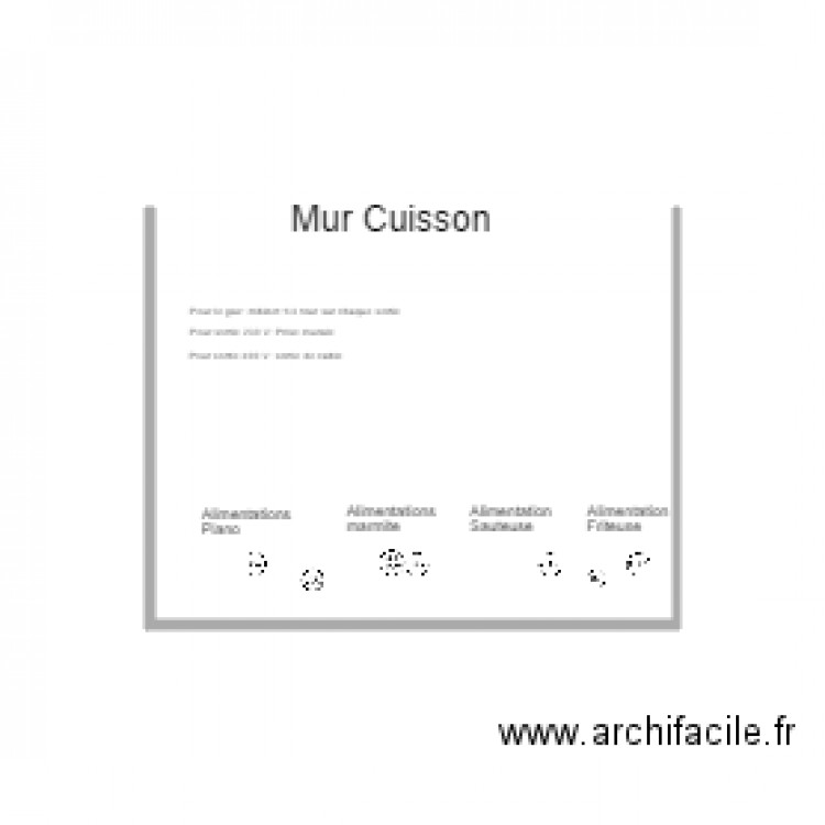 Mur cuisson. Plan de 0 pièce et 0 m2