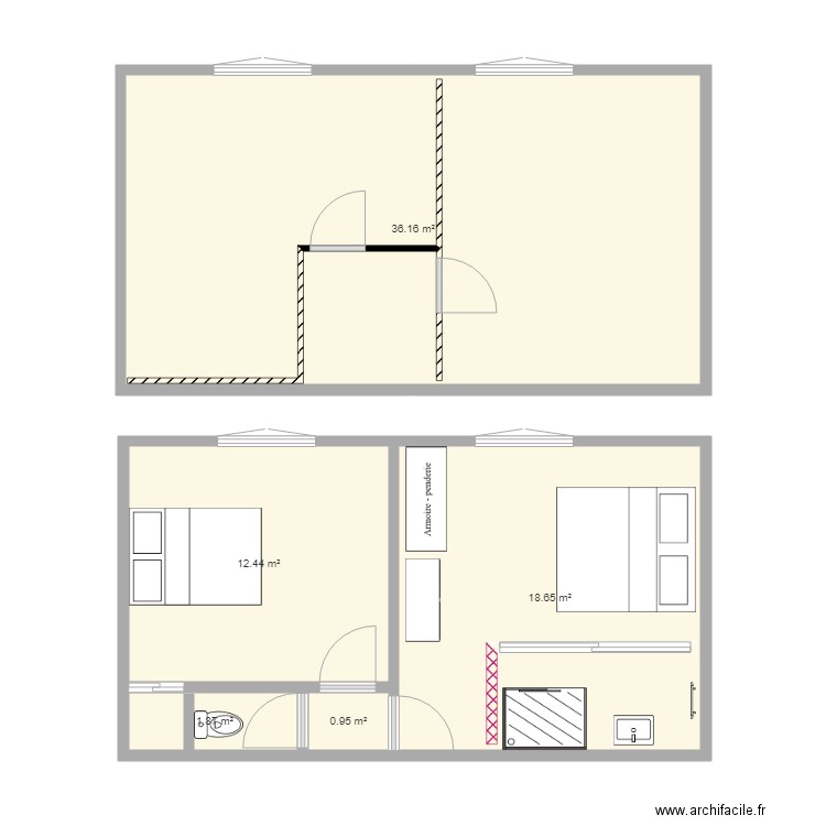 salle de bain 1. Plan de 0 pièce et 0 m2