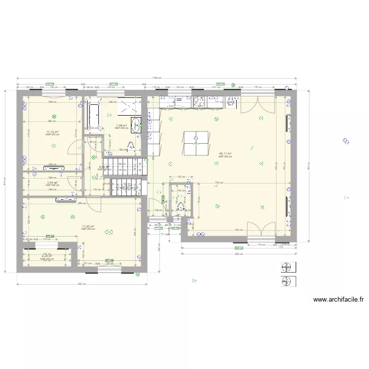 maussane 1 rdc sdbain2 electricite 12clim. Plan de 