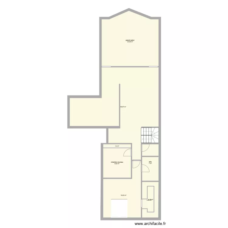 THE ONE chambre reno 3 avec sde. Plan de 