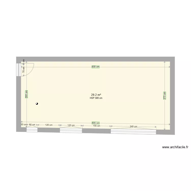 Loge plan &agrave; vide. Plan de 