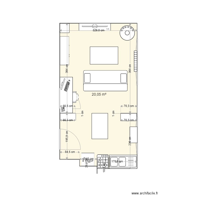 Séjour   Cuisine. Plan de 0 pièce et 0 m2