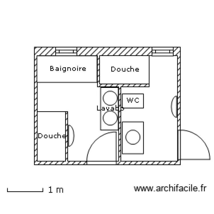 salles de bains. Plan de 