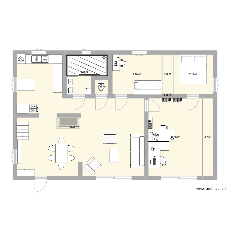 Seillons 02. Plan de 9 pièces et 101 m2
