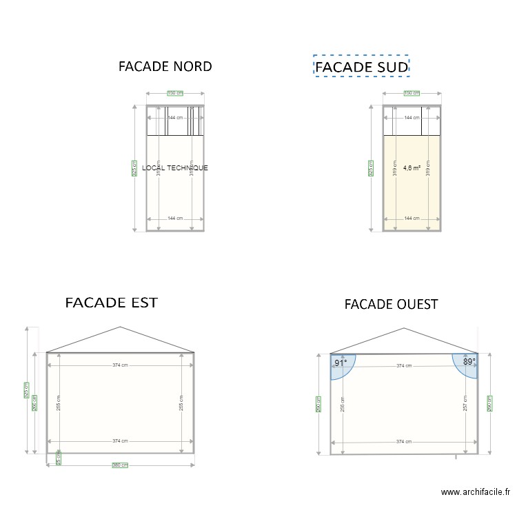 Façades local technique. Plan de 0 pièce et 0 m2