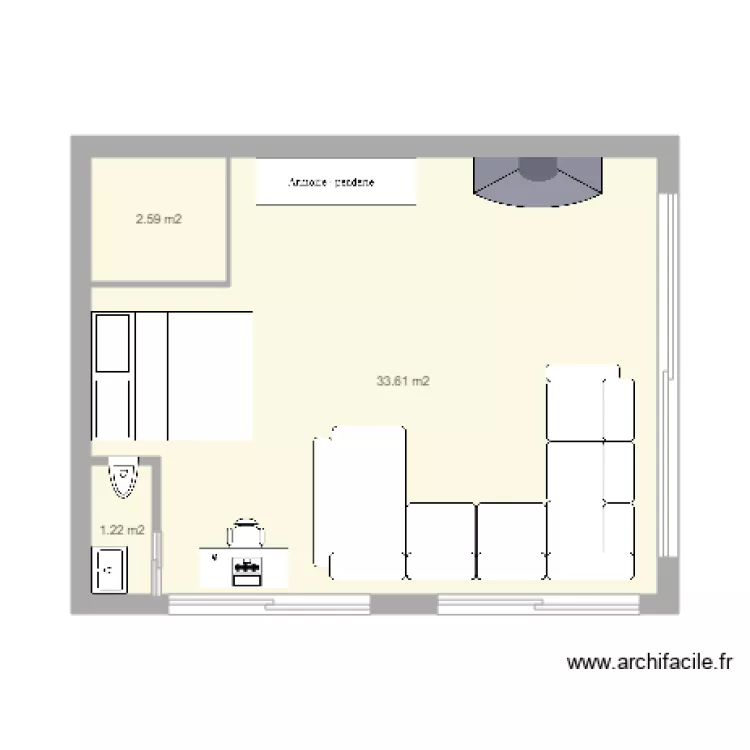 studio etage. Plan de 