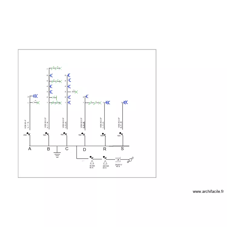 schema unifilaire COFFRET AVANT MATHILDE. Plan de 
