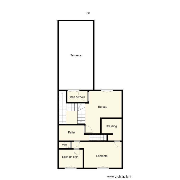 lafitte 1er. Plan de 8 pièces et 51 m2