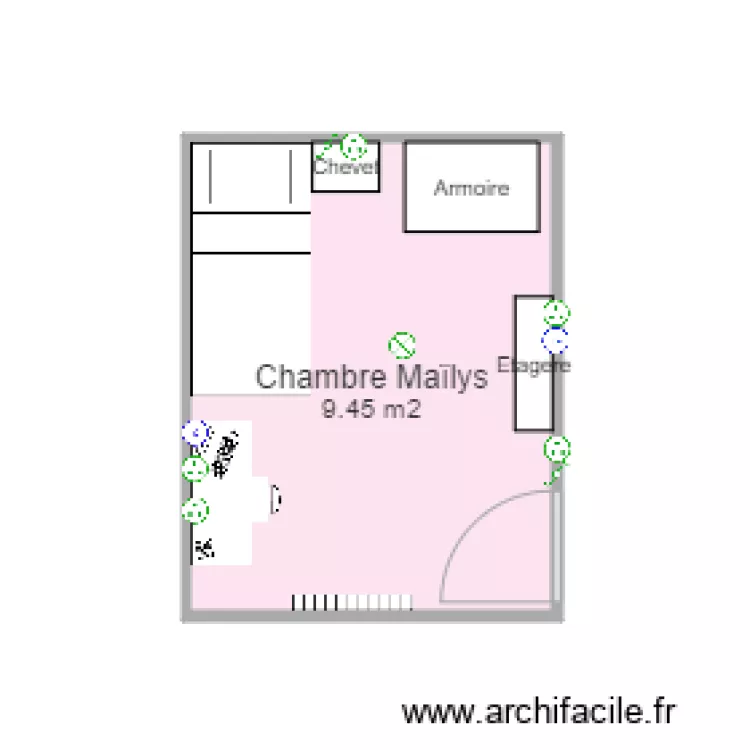 Chambre Ma&iuml;lys. Plan de 