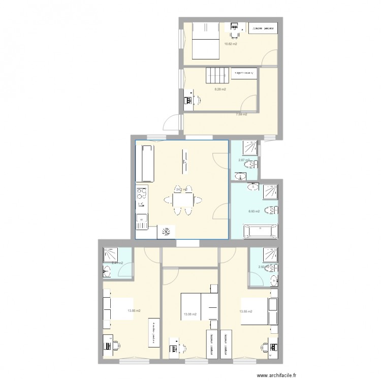 114 m2 Almassy ter AMENAGEMENT. Plan de 0 pièce et 0 m2