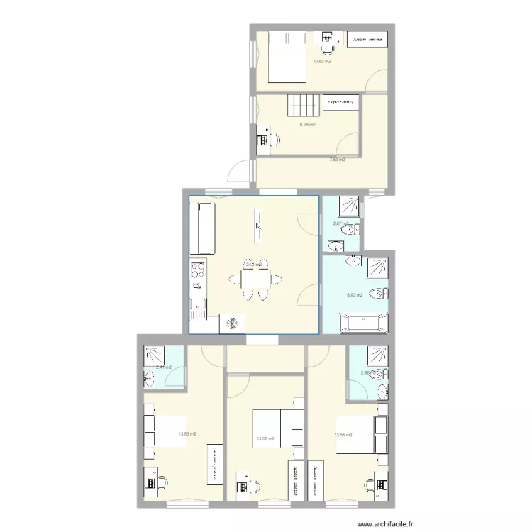 114 m2 Almassy ter AMENAGEMENT. Plan de 