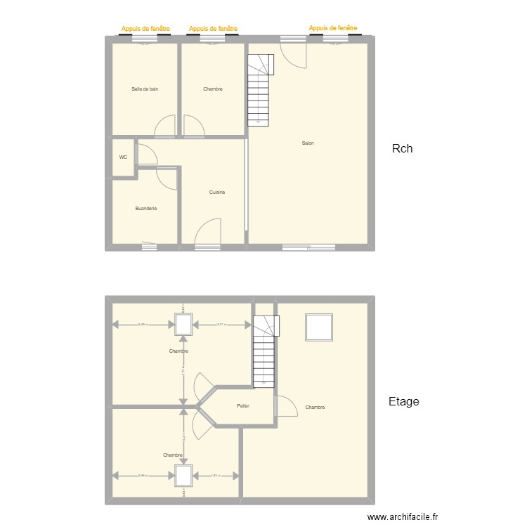 Croquis PERRIN. Plan de 10 pièces et 149 m2