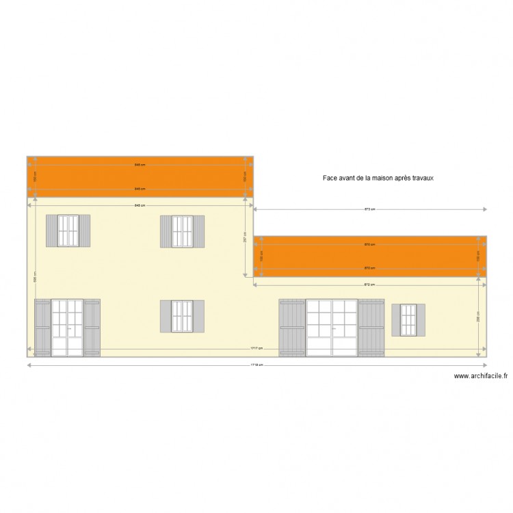 facade avant après travaux. Plan de 0 pièce et 0 m2