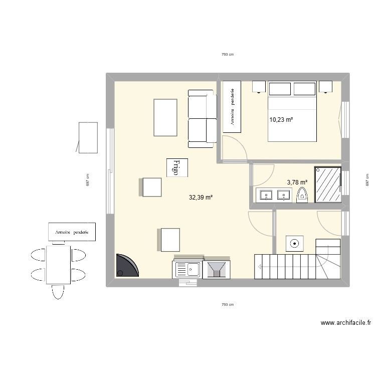plan_sud_test_2pces. Plan de 0 pièce et 0 m2