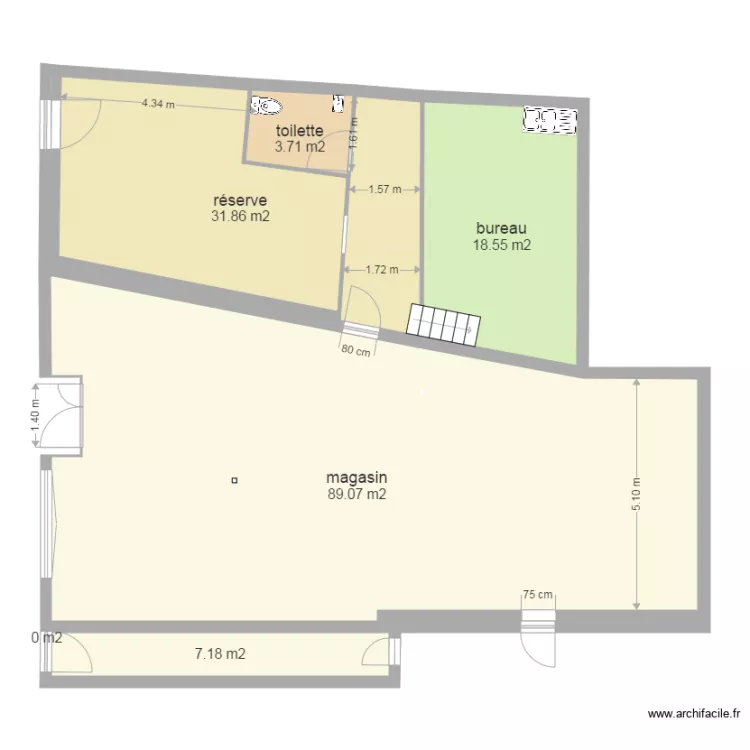 epicerie projet. Plan de 