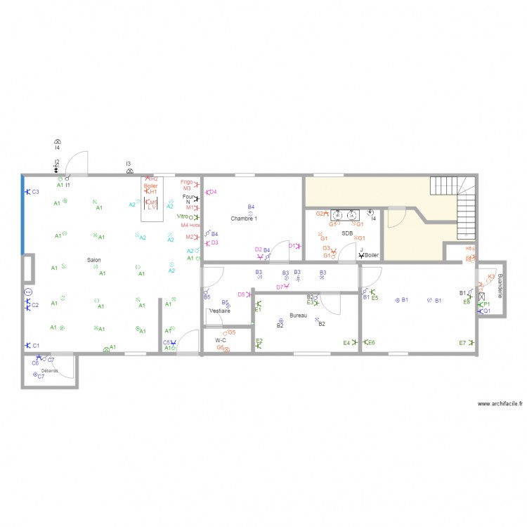 Rez électricité. Plan de 0 pièce et 0 m2