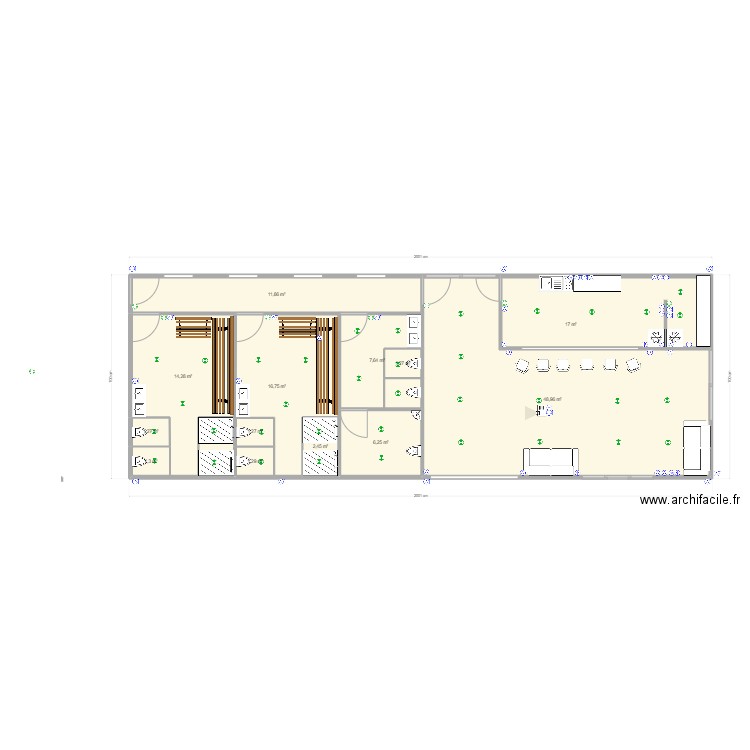 tennis florac 2. Plan de 13 pièces et 132 m2