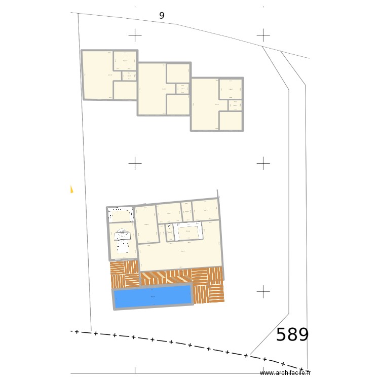 plan oyster. Plan de 18 pièces et 463 m2