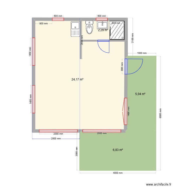 новый крым 212. Plan de 4 pièces et 38 m2