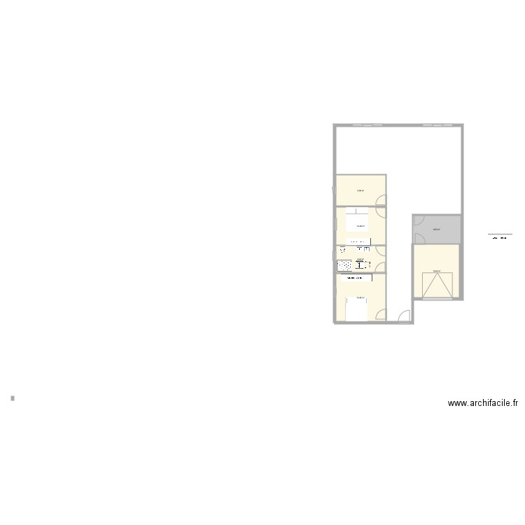 KERVI2. Plan de 6 pièces et 70 m2