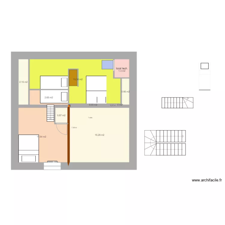 chambre mezzanine V59 du 23 aout . Plan de 