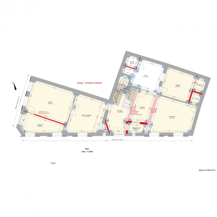 plan des démolitions mis en partage. Plan de 0 pièce et 0 m2