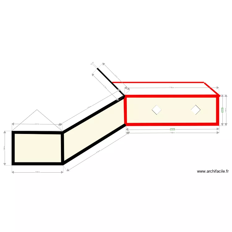 Fa&ccedil;ade . Plan de 