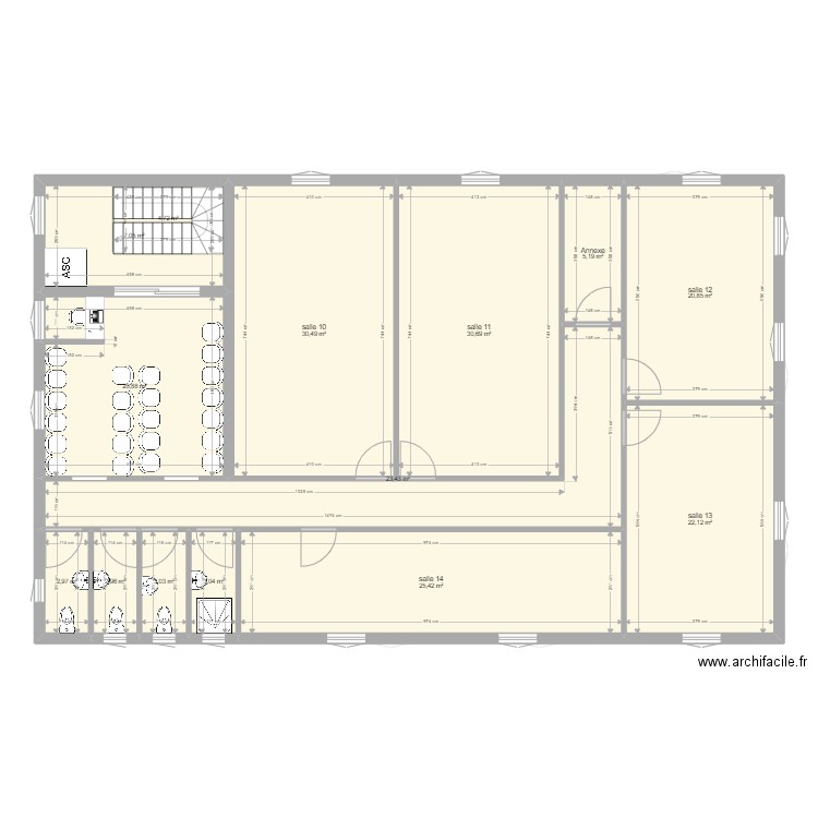 Projet Goyave 220. Plan de 41 pièces et 621 m2