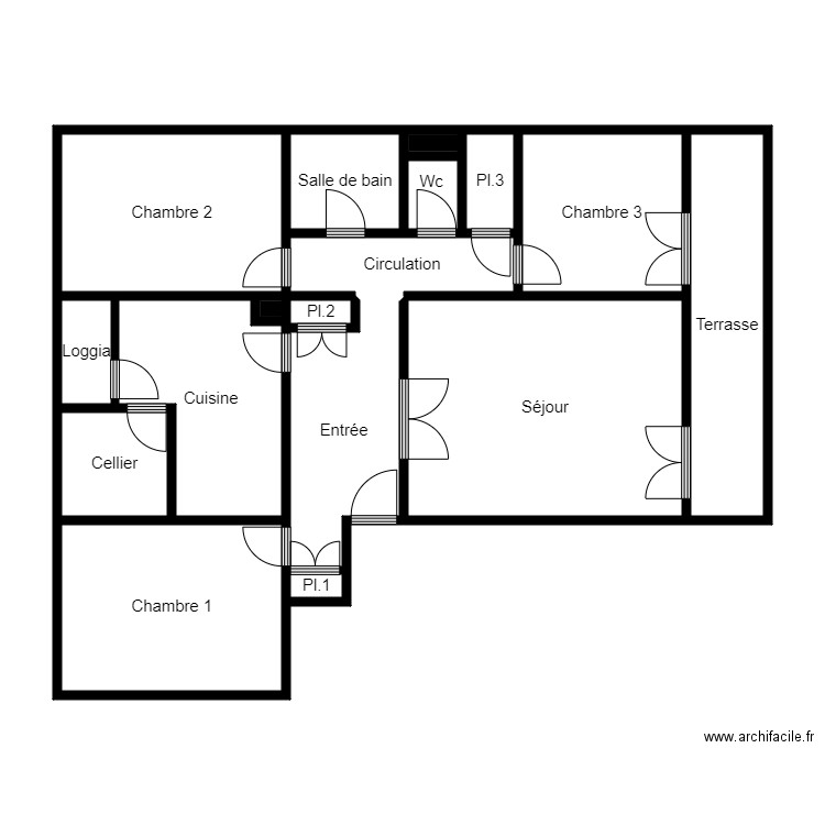 0117J202LG100. Plan de 17 pièces et 87 m2