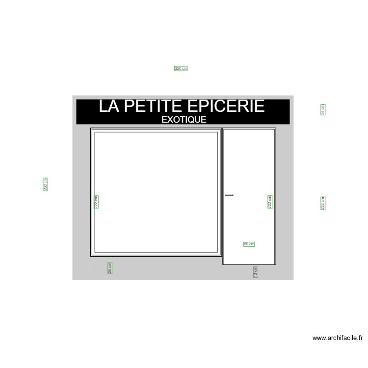 FACADE LA PETITE EPICERIE APRES TRAVAUX. Plan de 0 pièce et 0 m2 FACADE LA PETITE EPICERIE APRES TRAVAUX. Plan de 0 pièce et 0 m2