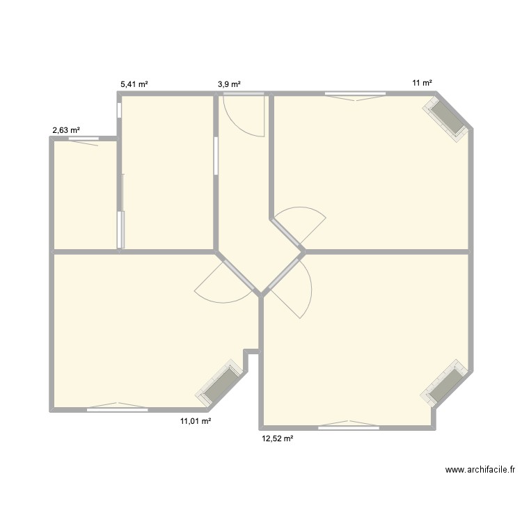 1 Victor Hugo 2. Plan de 6 pièces et 46 m2