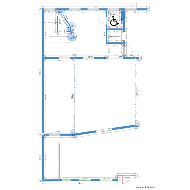 projet christine etat existant rdc ext. Plan de 0 pièce et 0 m2