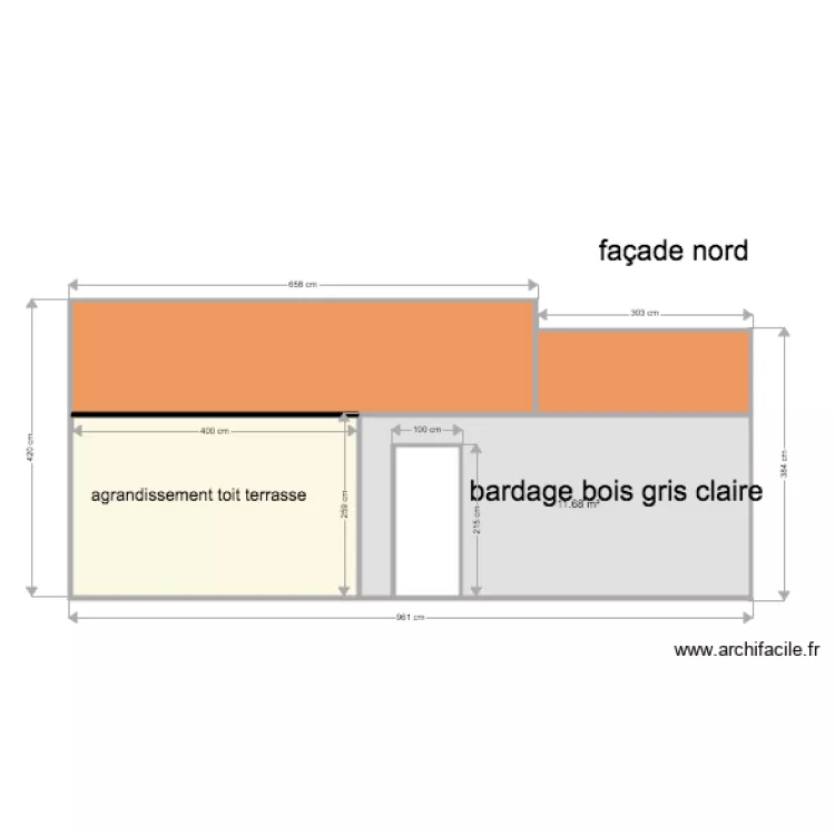 plan finale fa&ccedil;ade nord. Plan de 