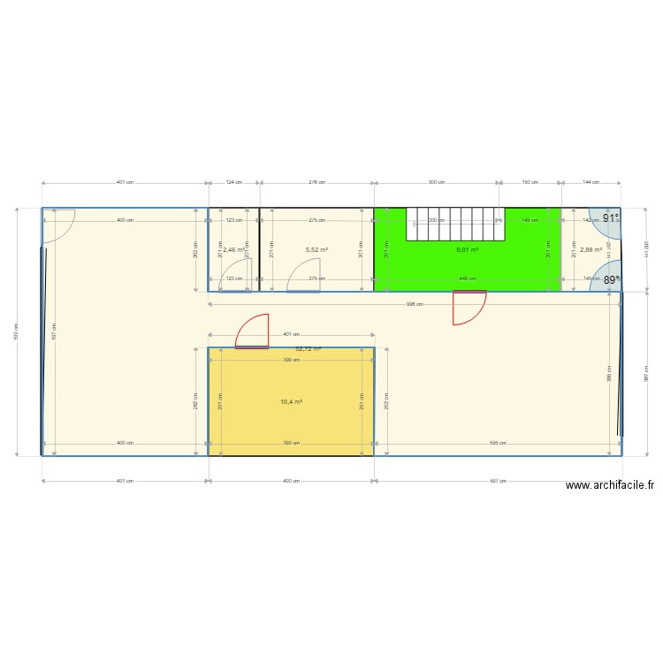 rez tranquilité. Plan de 6 pièces et 83 m2