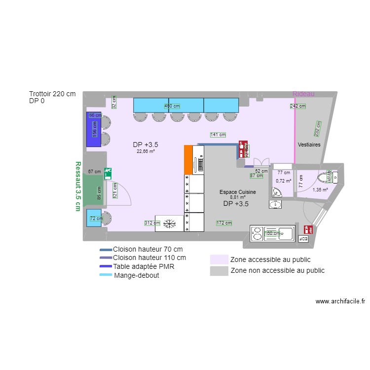 LE KIMBAP APRES TRAVAUX. Plan de 0 pièce et 0 m2