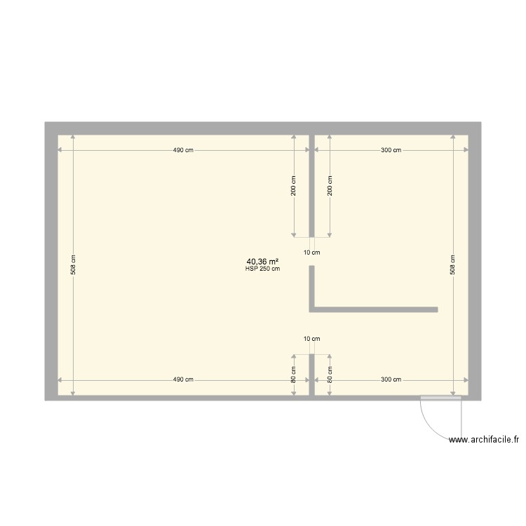 labo Bagnolet. Plan de 1 pièce et 40 m2