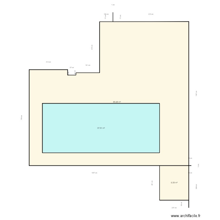  Malet Thuir. Plan de 3 pièces et 172 m2