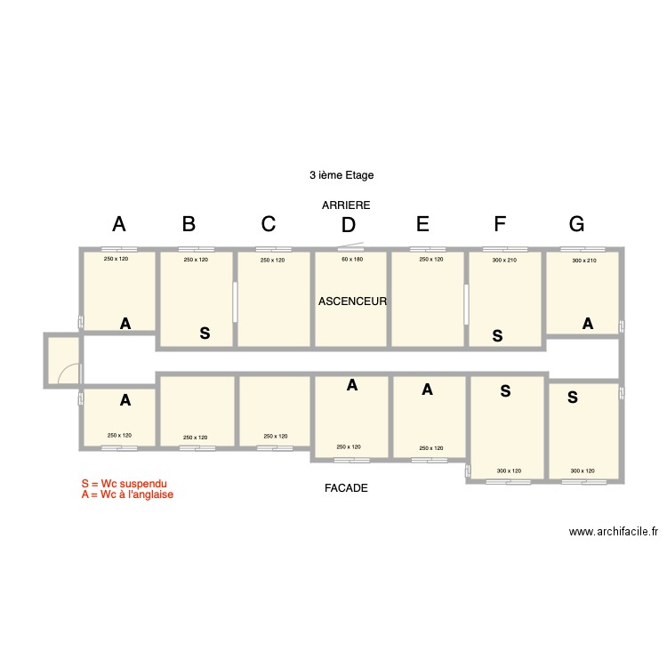 Toilettes par chambres 3. Plan de 0 pièce et 0 m2