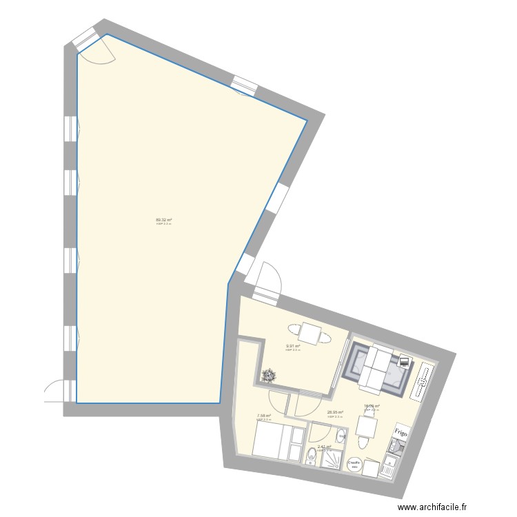 RDC cabinets  studio. Plan de 0 pièce et 0 m2