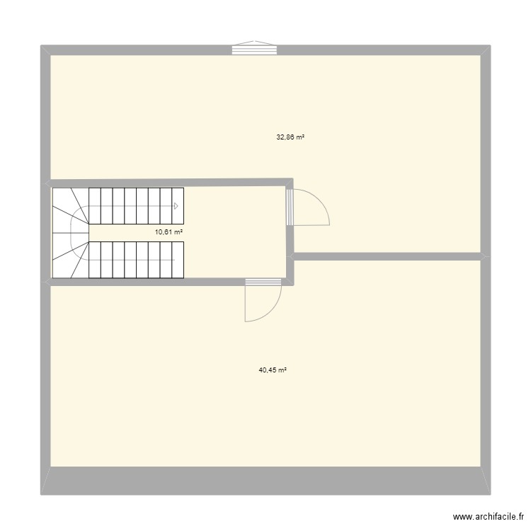 App 1A 2ème étage avant modif. Plan de 3 pièces et 84 m2