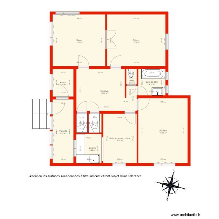 BI 5037 rdc côté. Plan de 0 pièce et 0 m2