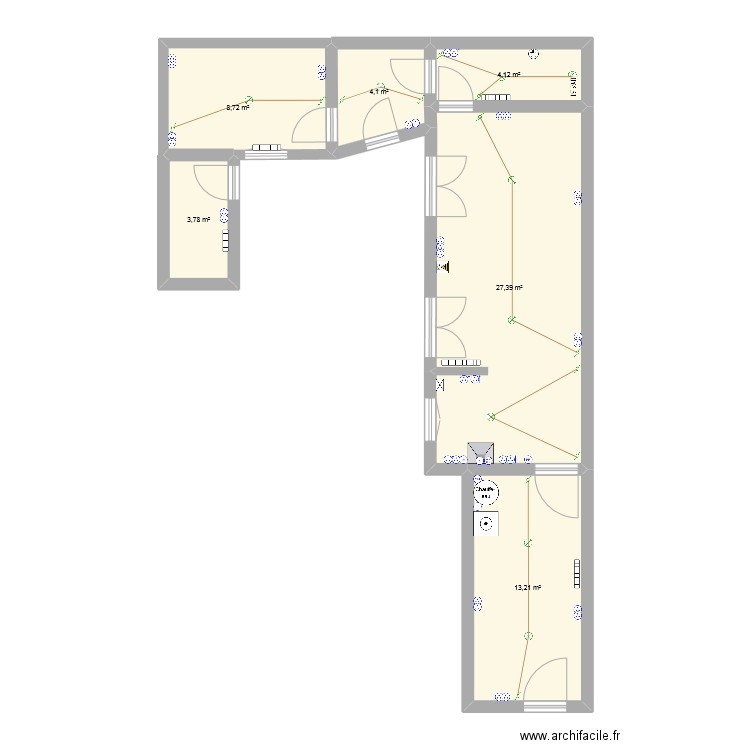 Maison_Darons. Plan de 6 pièces et 61 m2